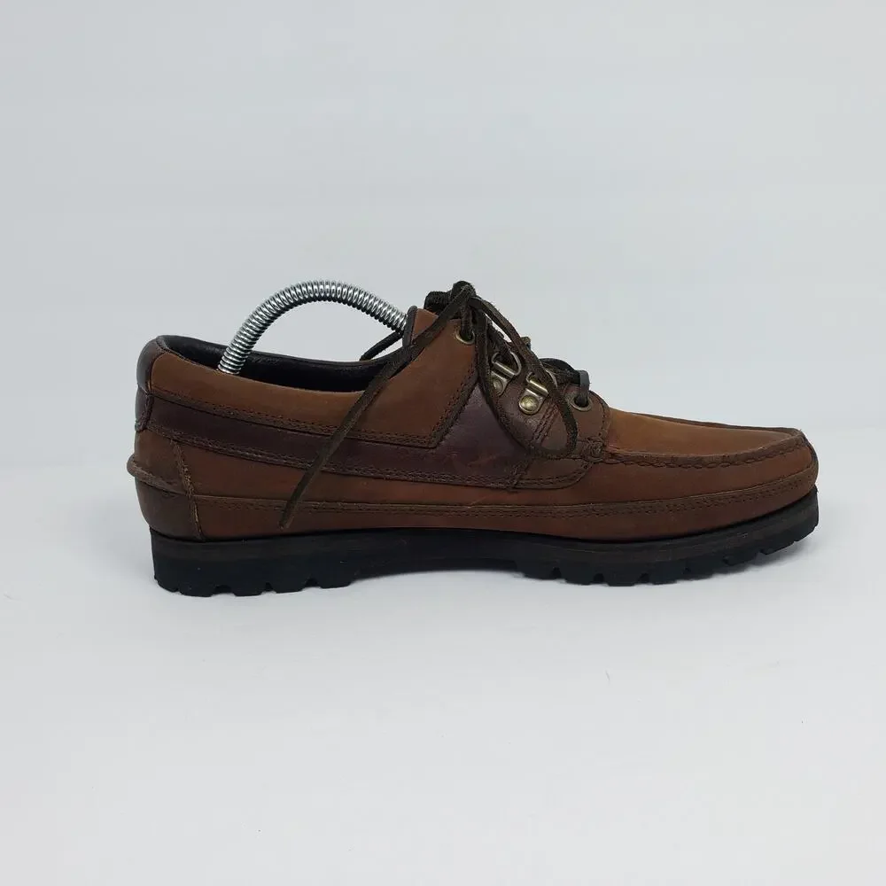 RJ Colt Schooner Mens Size 10.5 Brown Leather Lace Up Oxford Boat Shoes